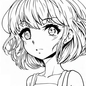 Anime Kızı boyama sayfası,  coloring page, Ücretsiz Anime Kızı, 