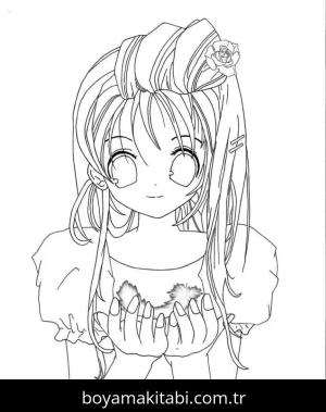 Anime Kızı boyama sayfası 49598, Anime Girl coloring page, 