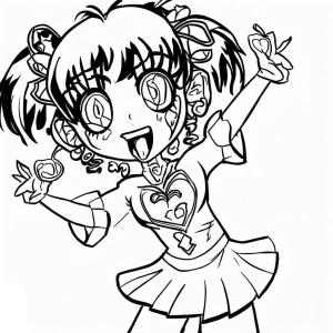 Anime Kızı boyama sayfası,  coloring page, Komik Anime Kızı, 