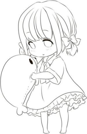 Anime Kızı boyama sayfası,  coloring page, Anime Kızı, 