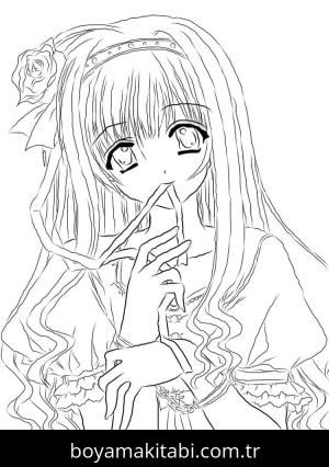 Anime Kızı boyama sayfası 49579, Anime Girl coloring page, 