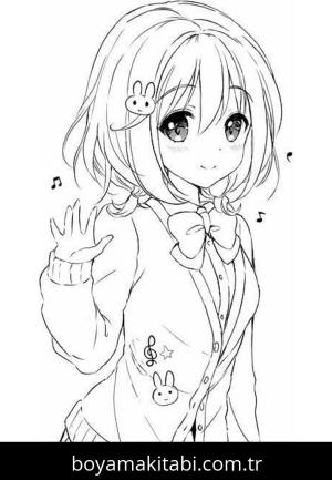Anime Kızı boyama sayfası 49592, Anime Girl coloring page, 