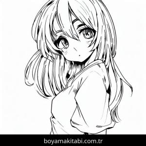 Anime Kızı boyama sayfası 49595, Anime Girl coloring page, 