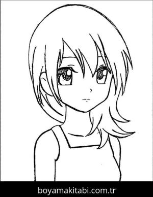 Anime Kızı boyama sayfası 49604, Anime Girl coloring page, 