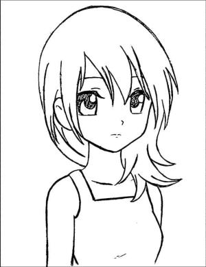 Anime Kızı boyama sayfası,  coloring page, Anime Kız Yazdırılabilir, 