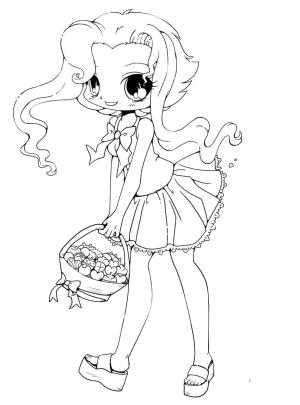 Anime Kızı boyama sayfası,  coloring page, Ücretsiz Yazdırılabilir Kawaii Anime Kızı, 