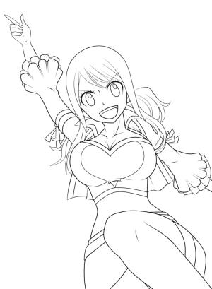 Anime Kızı boyama sayfası,  coloring page, Lucy Heartfilia’yı çiz, 