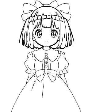 Anime Kızı boyama sayfası,  coloring page, Küçük Anime Kızı Şirin, 