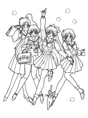 Anime Kızı boyama sayfası,  coloring page, Sailor Moon’dan Anime Kızları, 