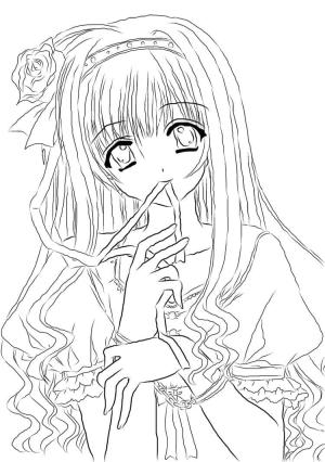 Anime Kızı boyama sayfası,  coloring page, Anime Kızı Çizimi, 