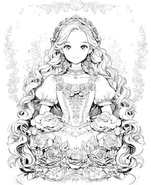 Anime Prenses boyama sayfası,  coloring page, Anime Prenses 1, 