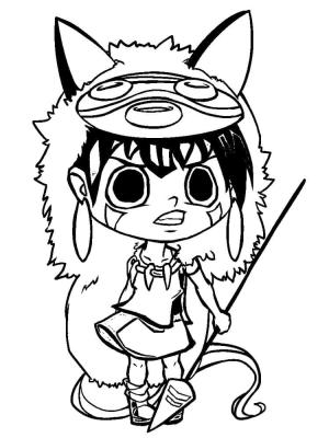 Anime Prenses boyama sayfası,  coloring page, Şirin Prenses Mononoke, 