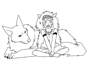 Anime Prenses boyama sayfası,  coloring page, Mutlu Prenses Mononoke, 