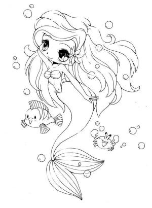 Anime Prenses boyama sayfası,  coloring page, Deniz Kızı Prenses, 