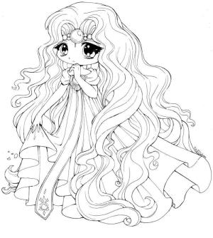 Anime Prenses boyama sayfası,  coloring page, üzgün Prenses, 