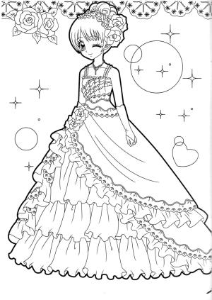 Anime Prenses boyama sayfası,  coloring page, Sevimli Prenses, 