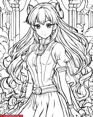 Anime boyama sayfası, Anime coloring page, , 