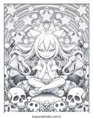 Anime boyama sayfası – boyama etkinliği, çocuk aktivitesi