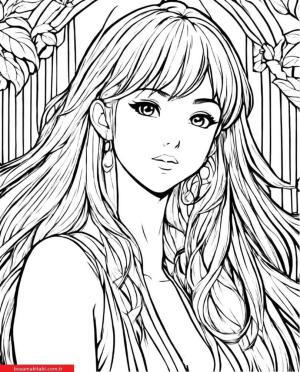 Anime boyama sayfası, Anime coloring page, , 