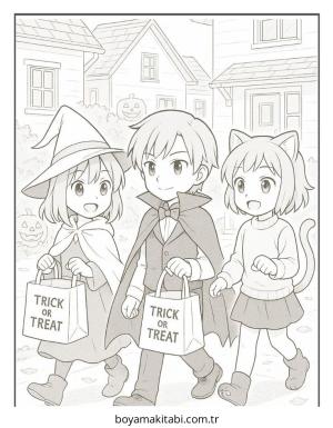 Anime boyama sayfası – kolay boyama, eğitici aktivite