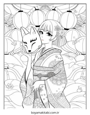 Anime boyama sayfası – yaratıcılık, eğlenceli etkinlik