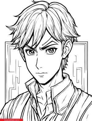 Anime boyama sayfası, Anime coloring page, , 