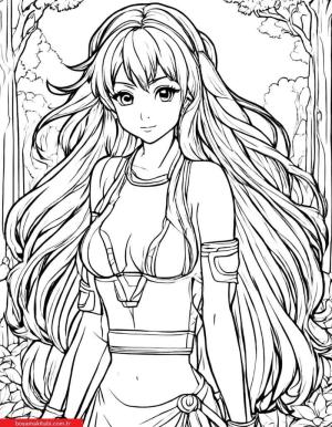 Anime boyama sayfası, Anime coloring page, , 