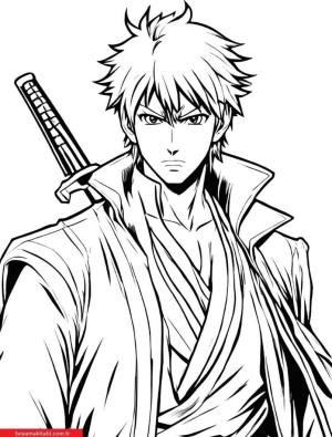 Anime boyama sayfası, Anime coloring page, , 