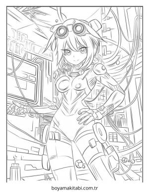 Anime boyama sayfası – el becerilerini geliştirir, boyama çalışması