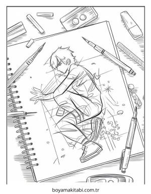 Anime boyama sayfası – okul öncesi, evde etkinlik