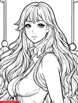 Anime boyama sayfası, Anime coloring page, , 