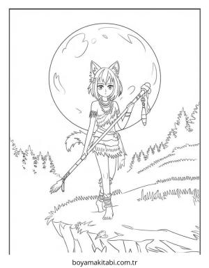 Anime boyama sayfası – evde etkinlik, ücretsiz yazdır