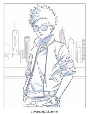 Anime boyama sayfası – keyifli zaman, renkli çizimler