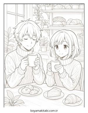 Anime boyama sayfası – eğlenceli etkinlik, el becerilerini geliştirir