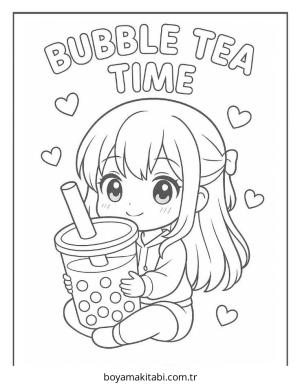 Anime boyama sayfası – çocuk aktivitesi, PDF indir