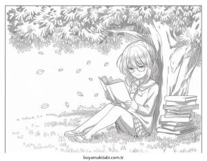 Anime boyama sayfası – çocuklar için, çizgi film temalı