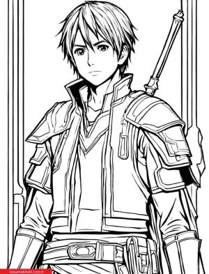 Anime boyama sayfası, Anime coloring page, , 