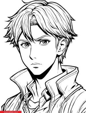 Anime boyama sayfası, Anime coloring page, , 