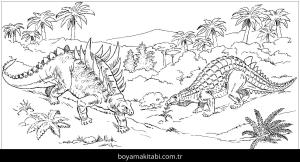 Ankylosaurus Dinazor boyama sayfası,  coloring page, , Scelidosaurus And Polacanthus 
