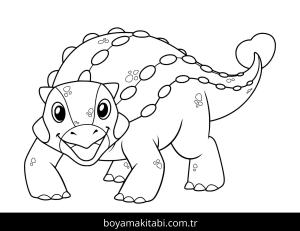 Ankylosaurus Dinazor boyama sayfası,  coloring page, , Ankylosaurus Lovely Dinosaur Cartoon