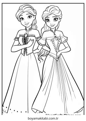 Anna boyama sayfası – çocuklar için, çizgi film temalı