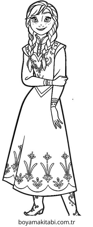 Anna boyama sayfası – eğlenceli etkinlik, el becerilerini geliştirir