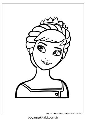 Anna boyama sayfası – sevimli karakter, sanatsal çalışma