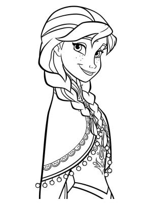 Anna boyama sayfası,  coloring page, Güzel Anna Gülümseyen, 