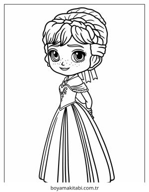 Anna boyama sayfası – çizgi film temalı, basit çizim