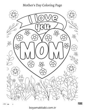 Anneler Günü boyama sayfası – el becerilerini geliştirir, boyama çalışması