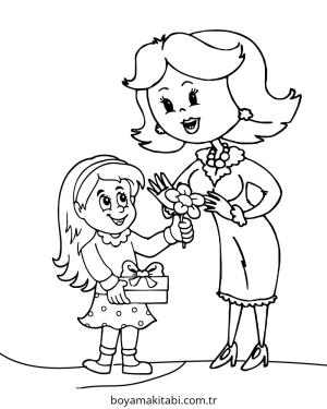 Anneler Günü boyama sayfası – çocuk aktivitesi, PDF indir