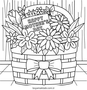Anneler Günü boyama sayfası – kolay boyama, eğitici aktivite
