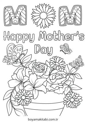 Anneler Günü boyama sayfası – sanatsal çalışma, çocuklar için