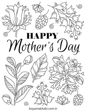 Anneler Günü boyama sayfası – renkli çizimler, okul öncesi